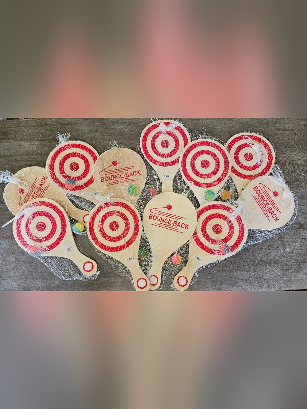 New Bounce-Back Red Target Paddle Ball (11 )